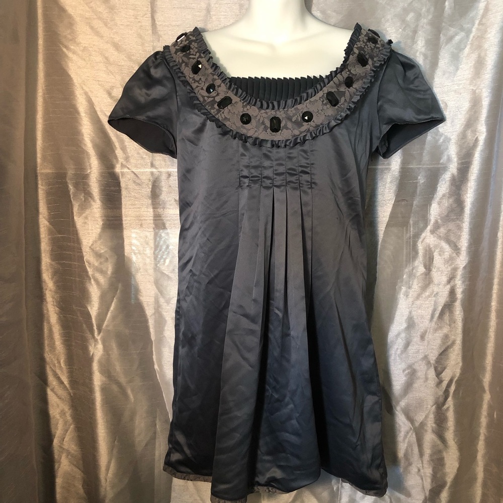 To The Max Seafoam Jeweled Neckline Dress